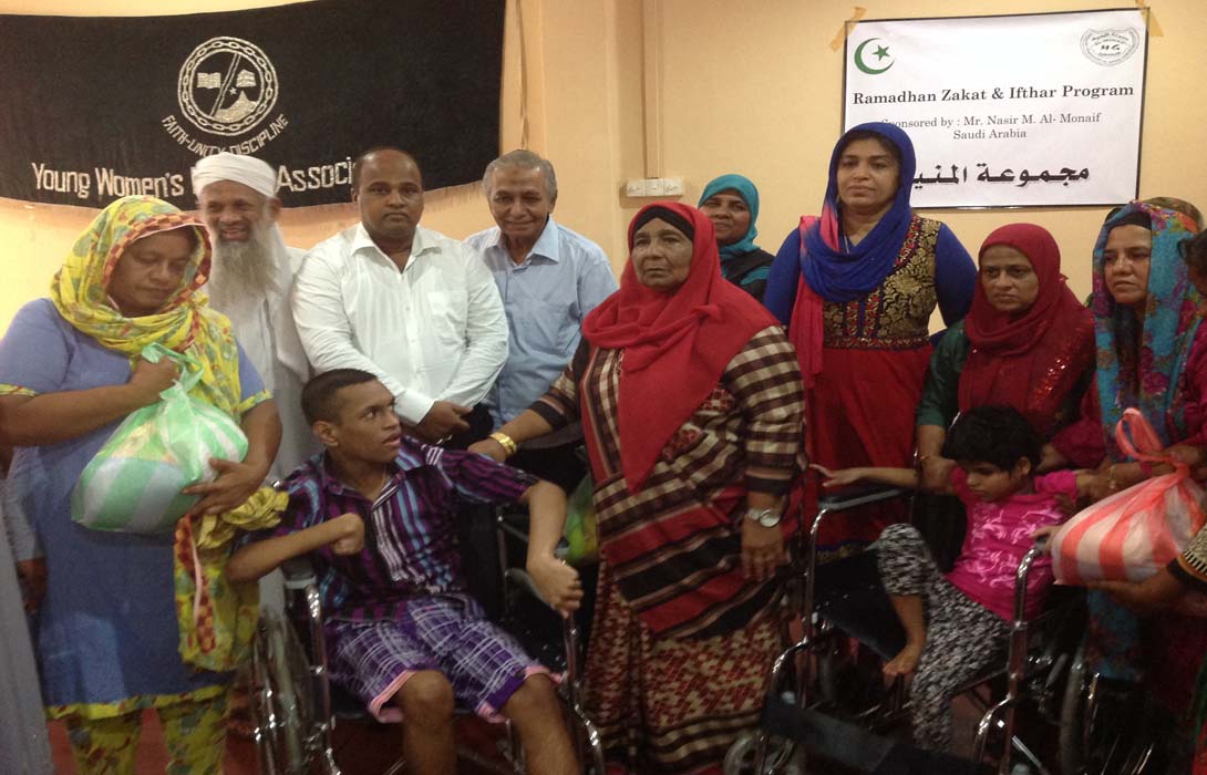 Mohamed Akram as a Chief Guest by YWMA for the distribution of Wheelchairs, Dry Rations & Sarees for Less Fortunate families within Colombo on 25th June 2016