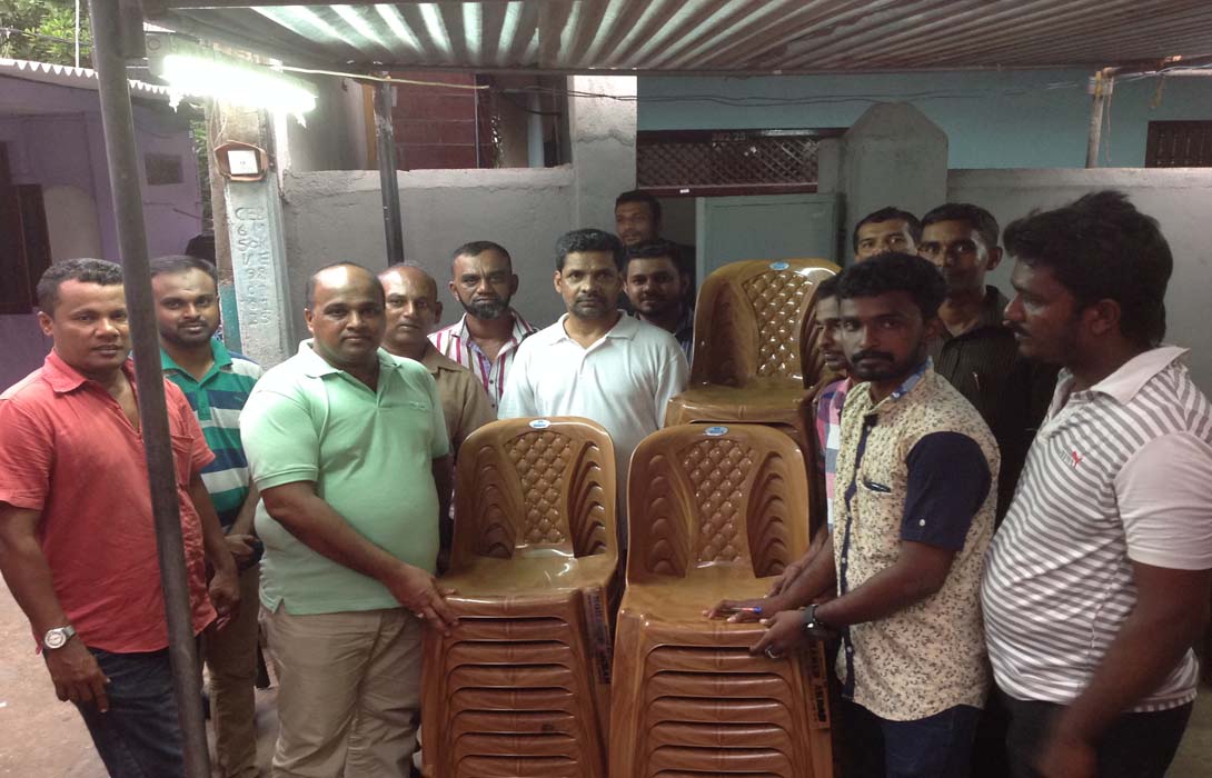 Distribution of Chairs from the DCB Funds-2015 of Hon. Mohamed Akram on 13th August 2016 to Ishak Mawatha, Colombo-09  for the public use