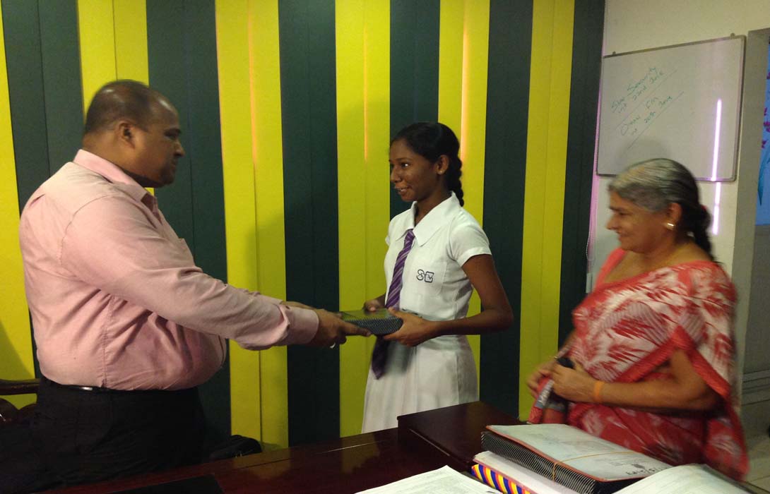 Akram Trust Scholorship for AL Students 2015 given to 13 Students by Akram Foundation Chairman Mr. Mohamed Akram on 30th June 2015 at Akram Foundation