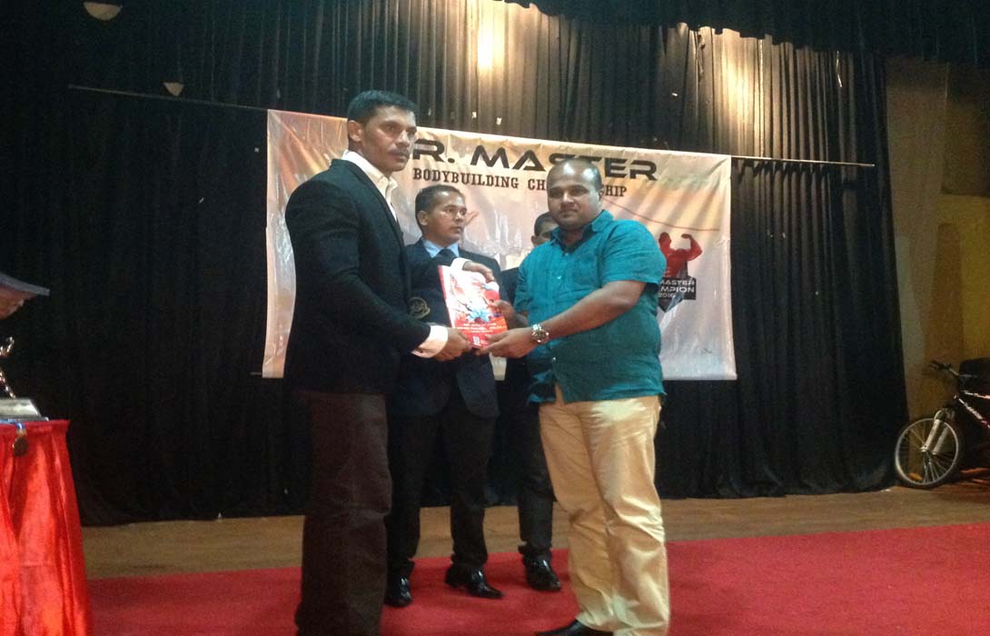 Mohamed Akram invited as a Chief Guest for the Body Building Contest Organised by Master Gym Slave Island on 31st January 2016 at New Town Hall