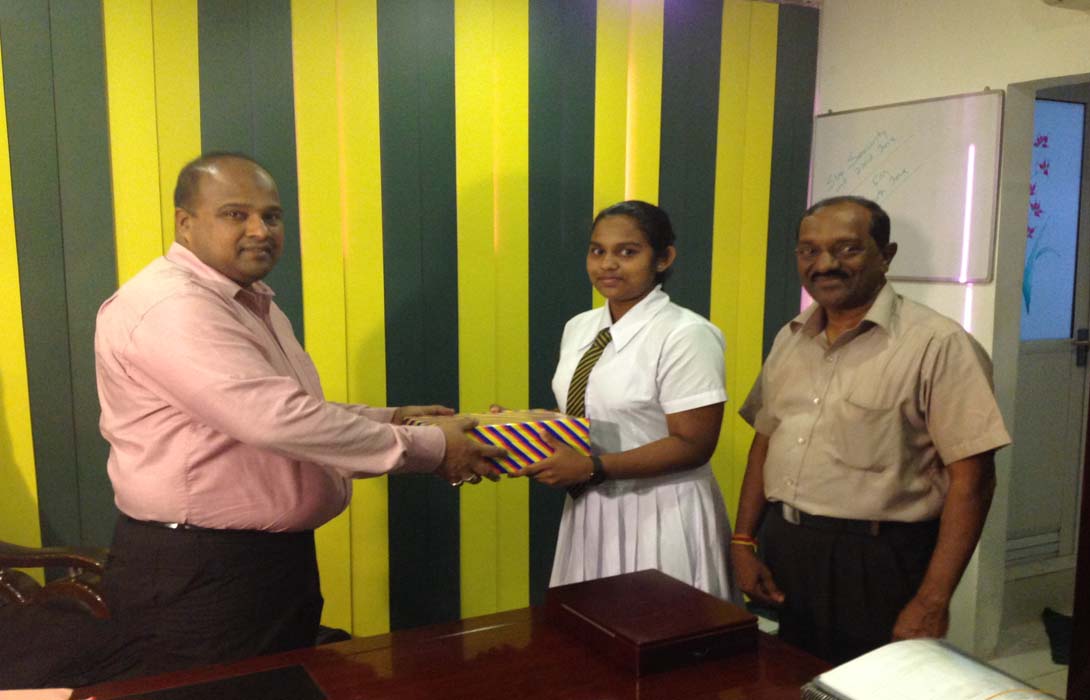 Akram Trust Scholorship for AL Students 2015 given to 13 Students by Akram Foundation Chairman Mr. Mohamed Akram on 30th June 2015 at Akram Foundation