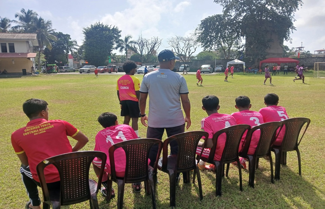 Colombo Youth Football Academy Under-16 Team Champions of the Kaleniya Inter Academy 5-a-Side Football Tournament.