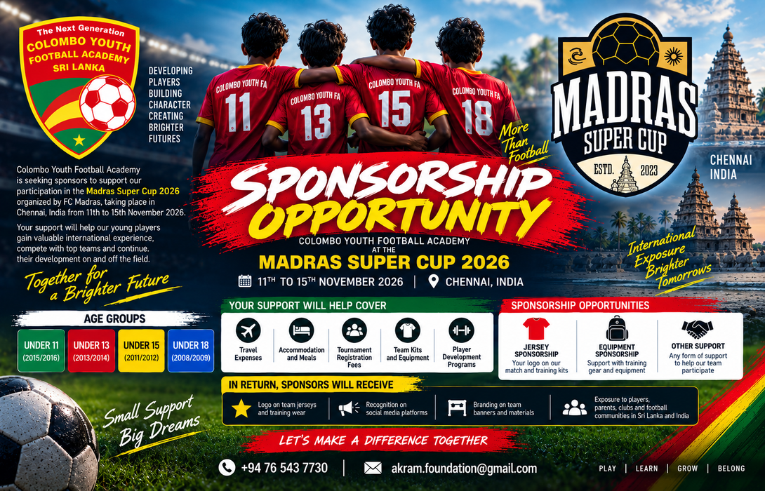 SPONSORSHIP OPPORTUNITY – MADRAS SUPER CUP 2026